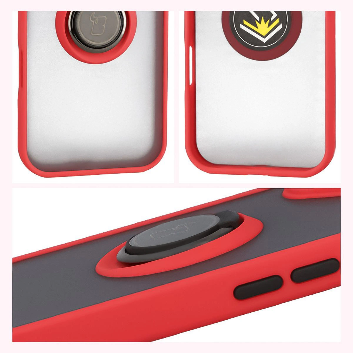 Properties of Bison Case Hybrid Ring for Apple iPhone 17: non-slip frame and matte design