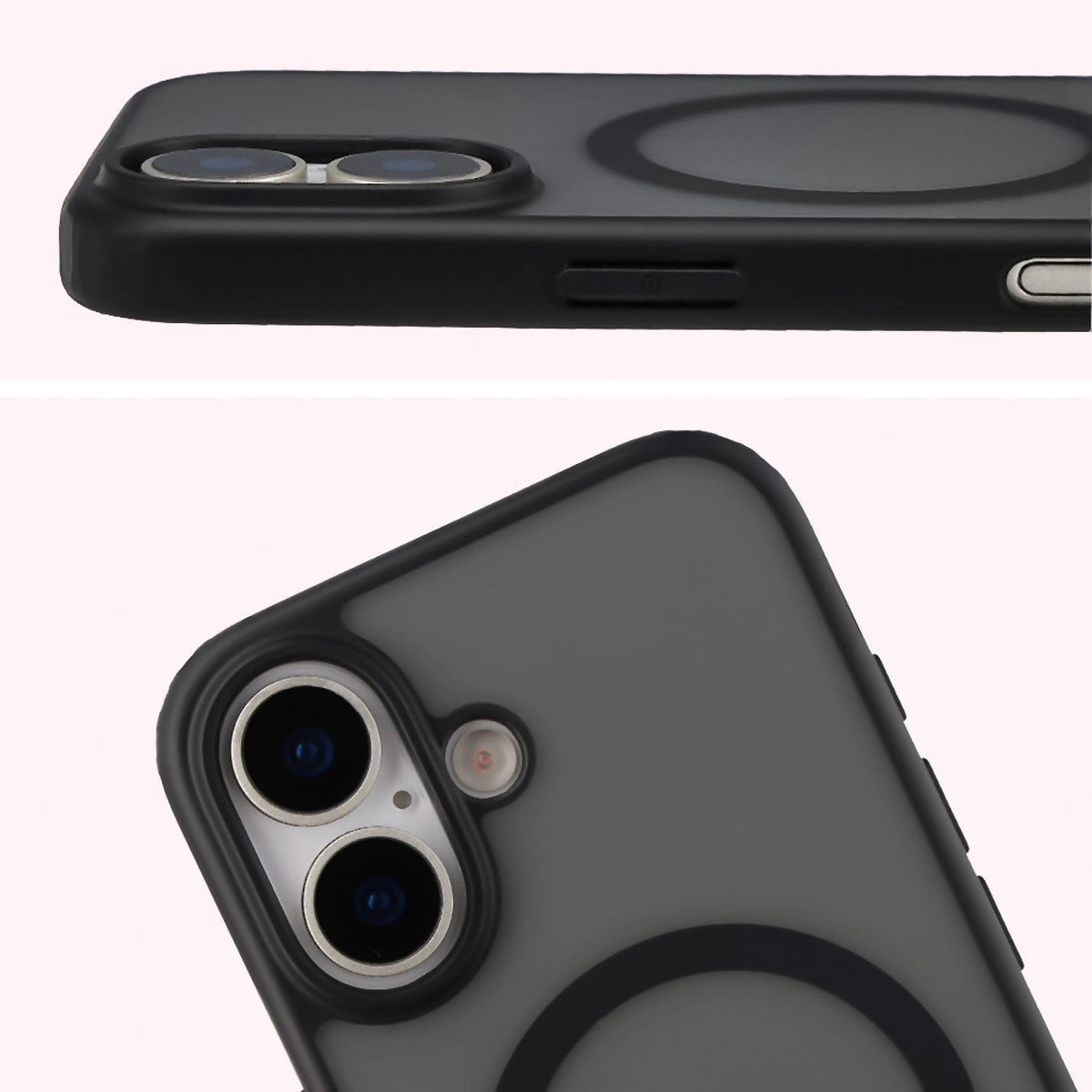 Full cutout and raised edges for the camera in the Bizon Case MatteO for Apple iPhone 17