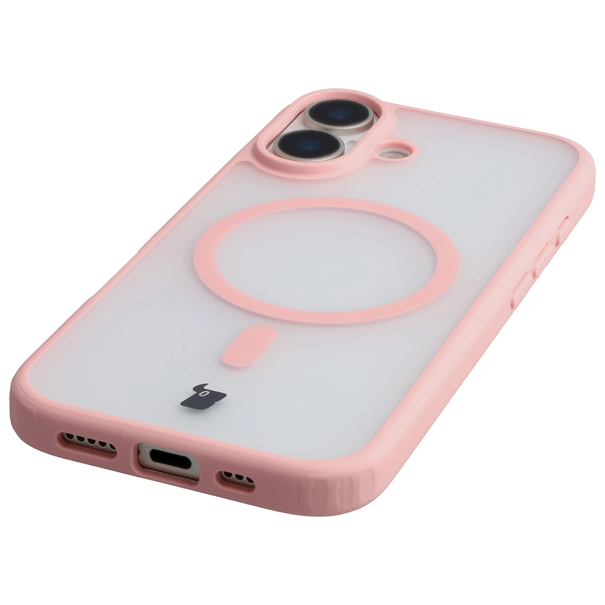 Zintegrowane przyciski, wycięcia i hybrydowy materiał w etui Bizon Case MatteO do Apple iPhone 17