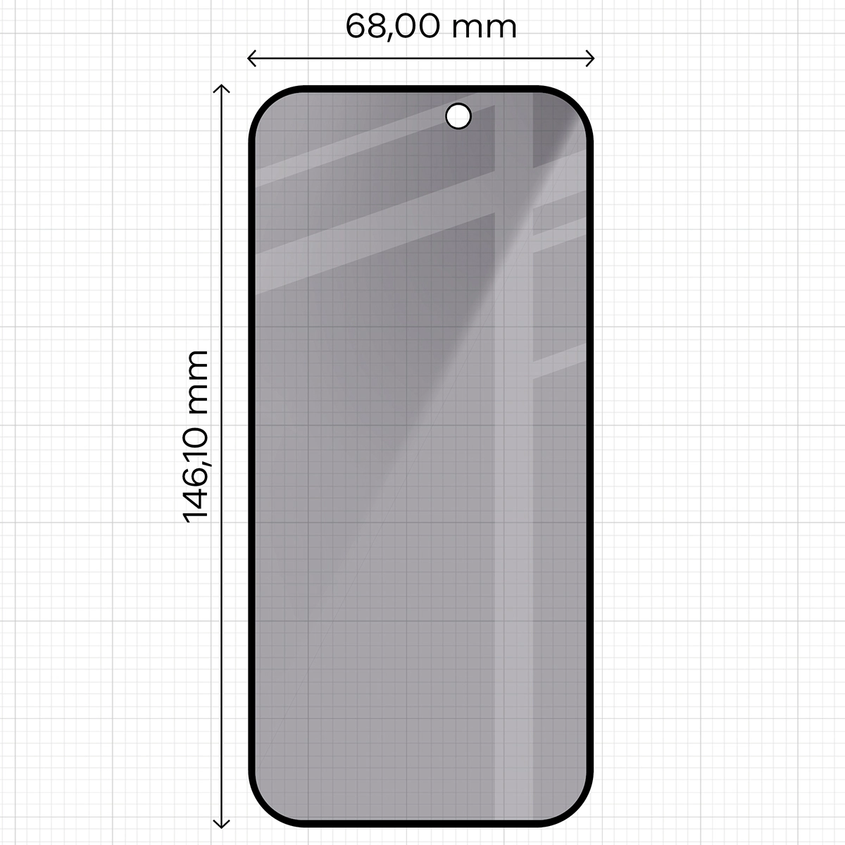 Wymiary szkła na miarce dla Apple iPhone 16 Pro / Apple iPhone 17
