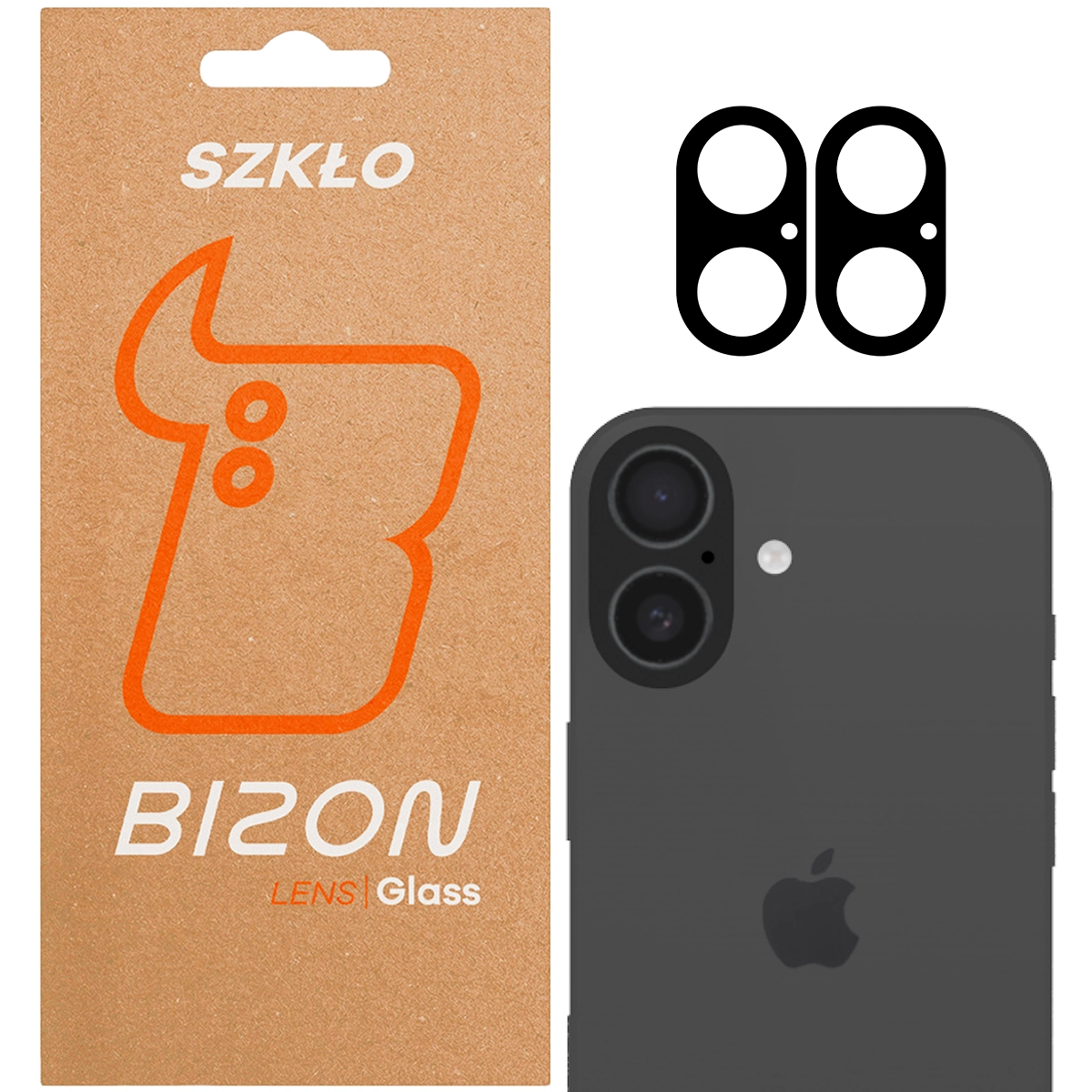 Pudełko i 2 sztuki szkła na aparat Bizon Glass Lens do Apple iPhone 17i