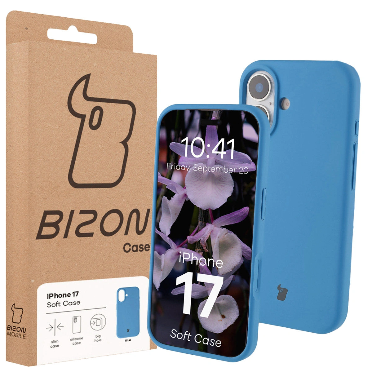 Front of the Bison Case box with a dedicated label for Apple iPhone 17