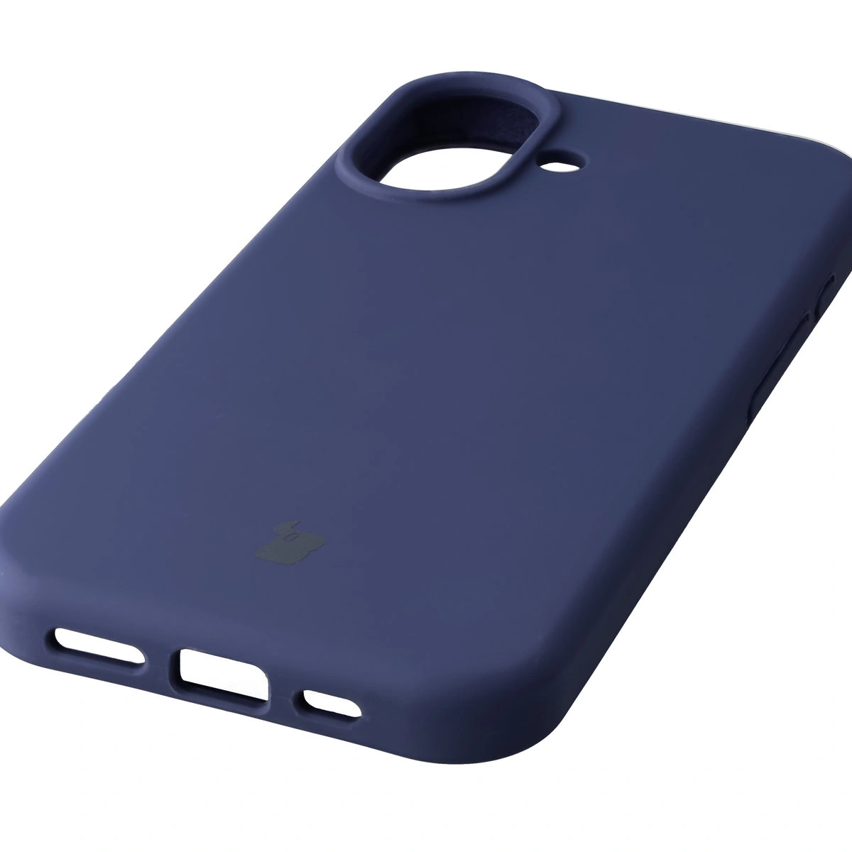 Zbliżenie na precyzyjne wycięcia i możliwość ładowania indukcyjnego w etui Bizon Soft Case do Apple iPhone 17