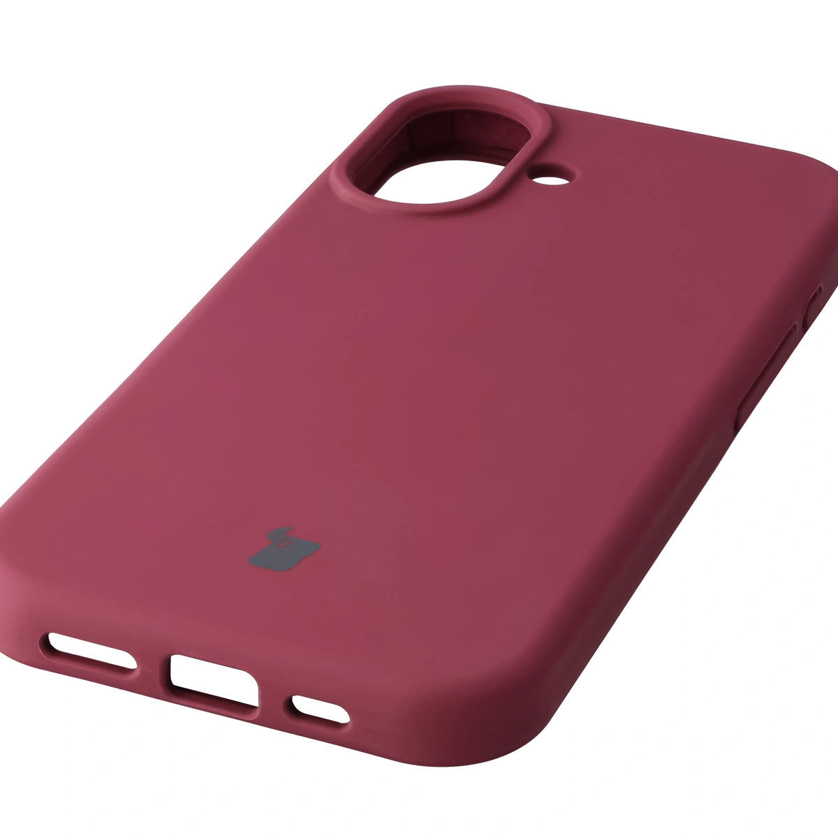 Zbliżenie na precyzyjne wycięcia i możliwość ładowania indukcyjnego w etui Bizon Soft Case do Apple iPhone 17