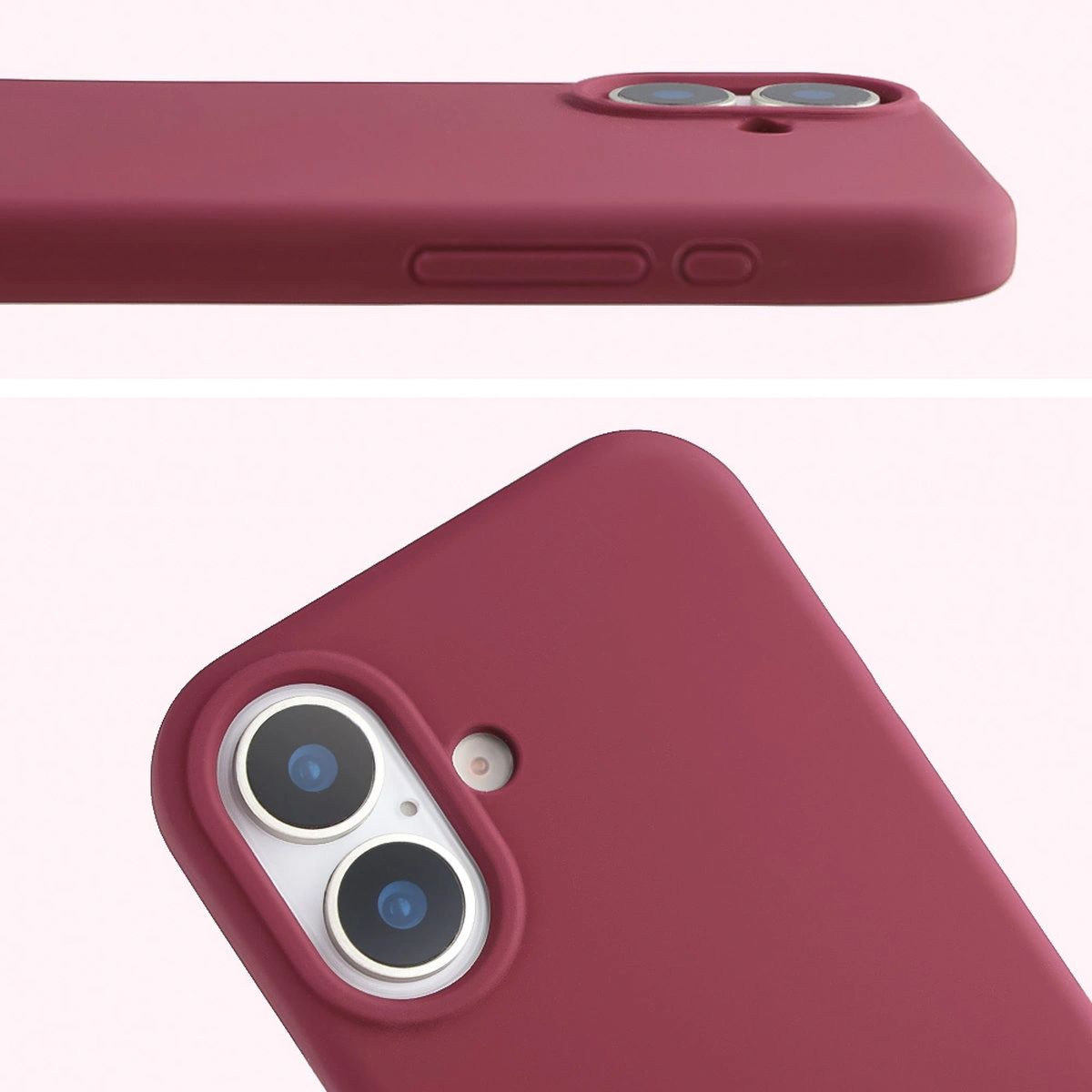Zbliżenie na wycięcie na obiektywy w etui Bizon Soft Case do Apple iPhone 17