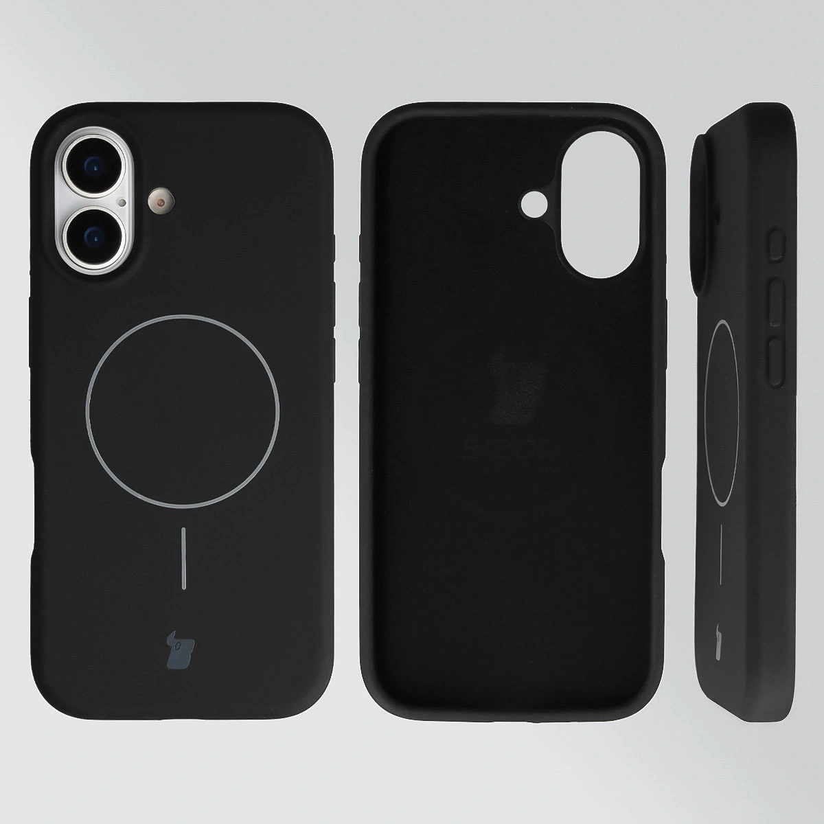 Konstrukcja etui Bizon Soft Case Magnetic: silikon, mikrofibra i zintegrowane osłony do Apple iPhone 17