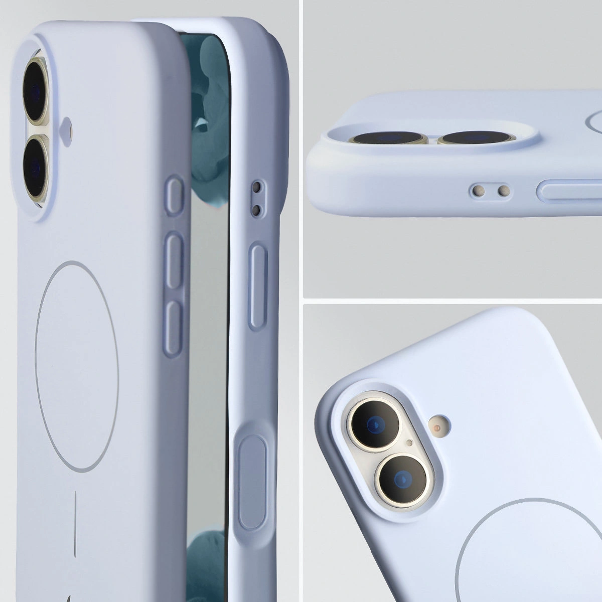 Zbliżenie na wycięcie na obiektywy w etui Bizon Soft Case do Apple iPhone 17