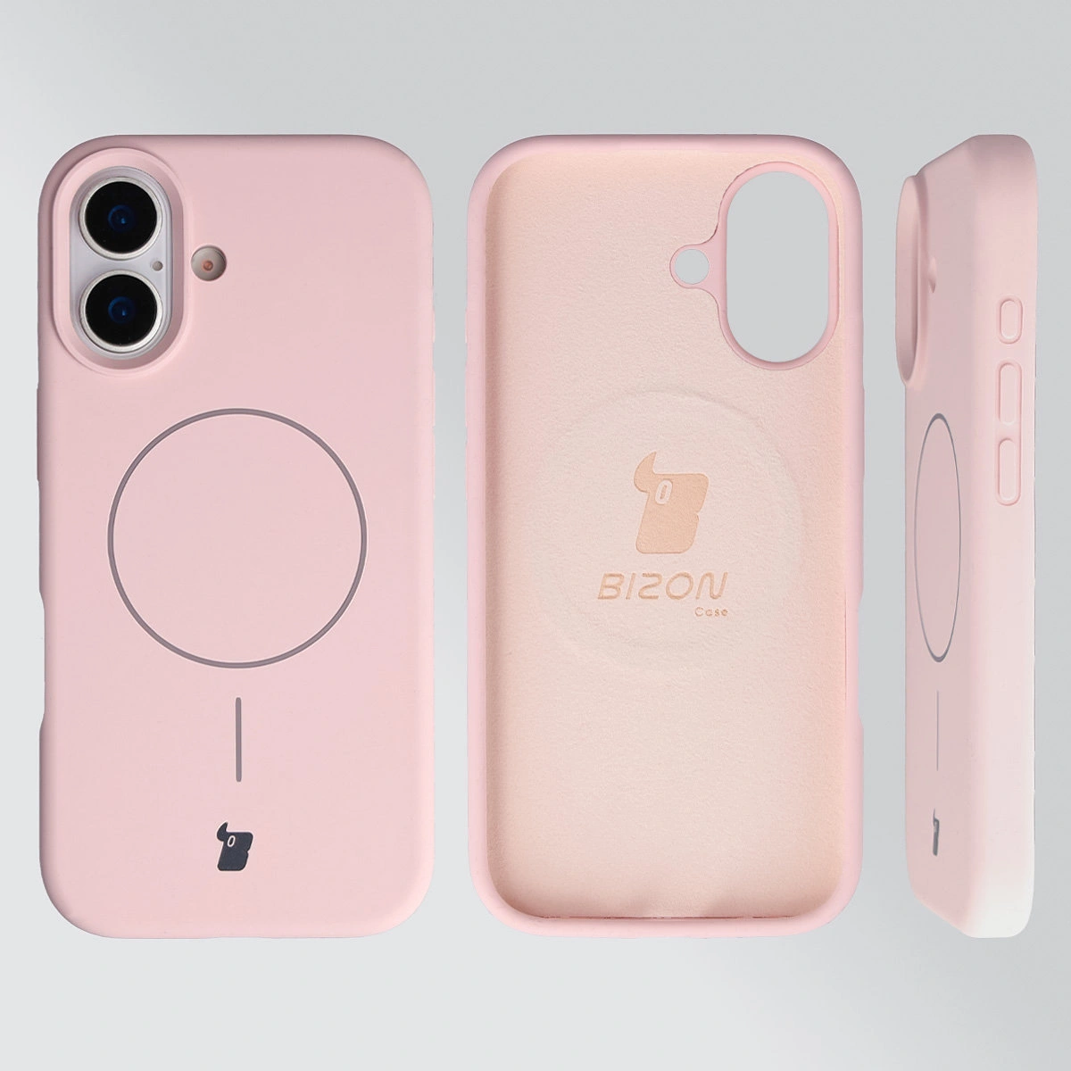 Konstrukcja etui Bizon Soft Case Magnetic: silikon, mikrofibra i zintegrowane osłony do Apple iPhone 17