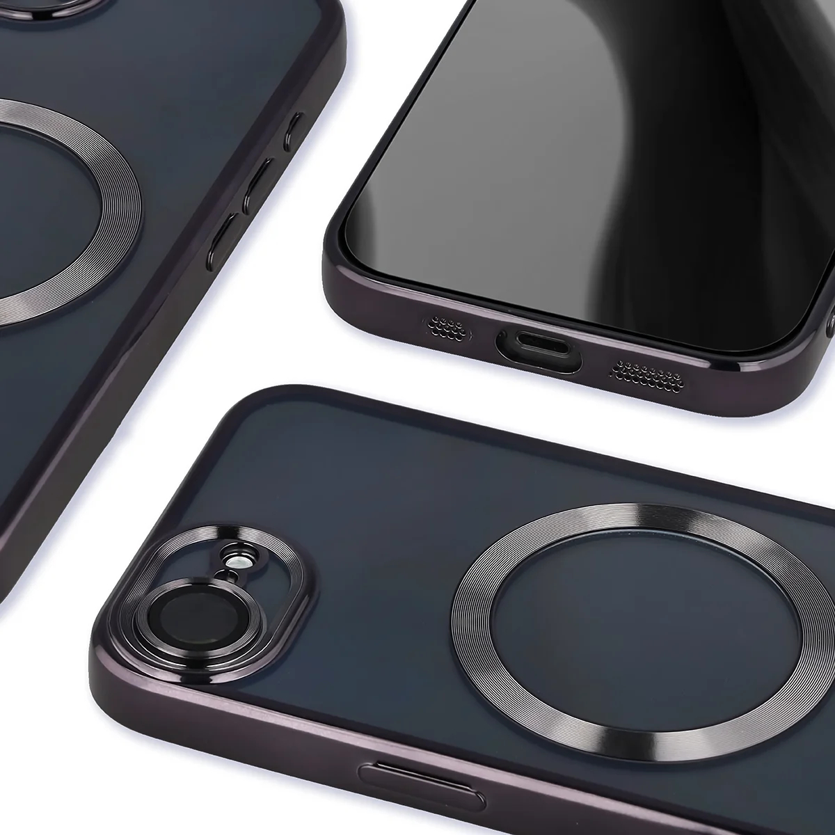 Zbliżenie na wbudowaną ochronę aparatu w Bizon Case GuardO do Apple iPhone 17e /  Apple iPhone 16e