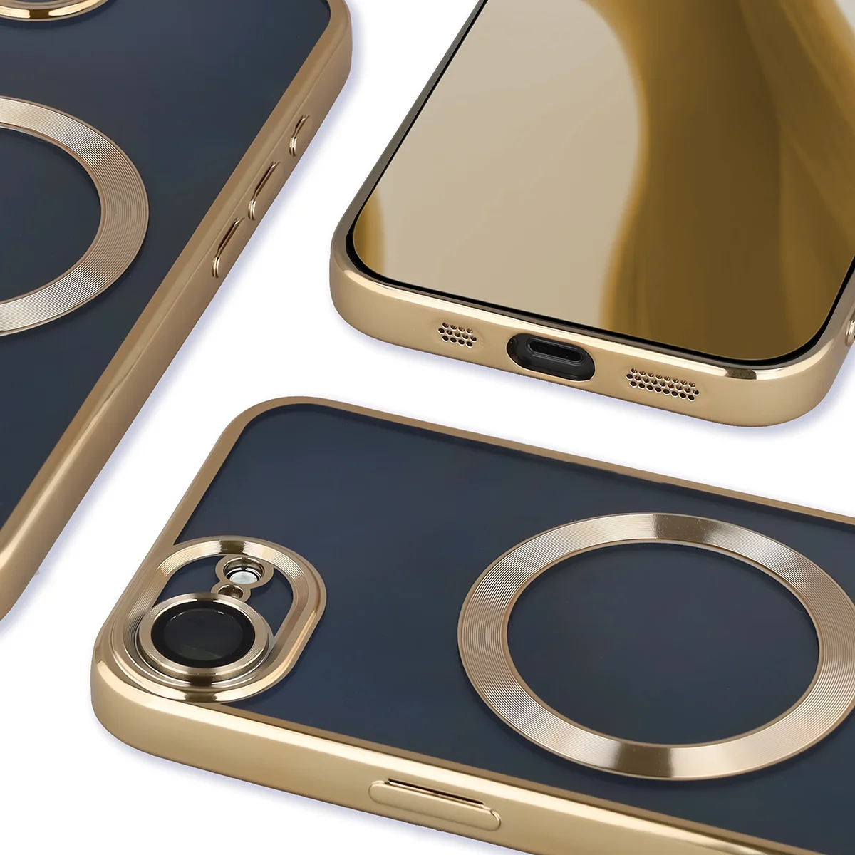 Zbliżenie na wbudowaną ochronę aparatu w Bizon Case GuardO do Apple iPhone 17e /  Apple iPhone 16e