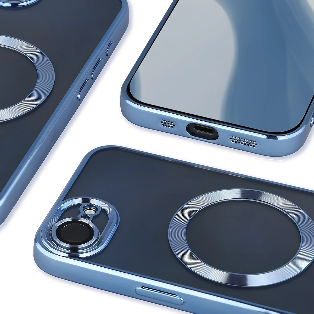 Zbliżenie na wbudowaną ochronę aparatu w Bizon Case GuardO do Apple iPhone 17e /  Apple iPhone 16e
