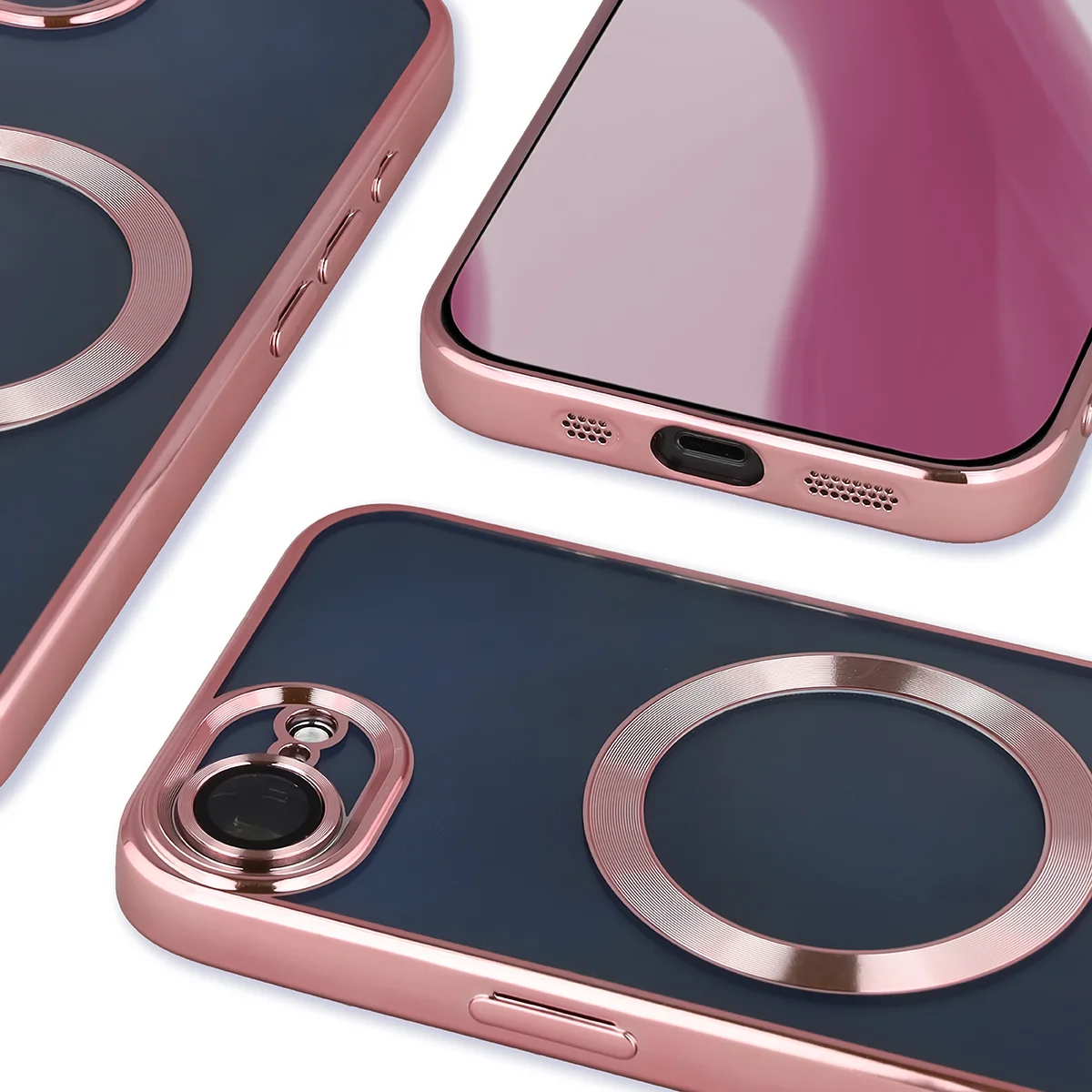 Zbliżenie na wbudowaną ochronę aparatu w Bizon Case GuardO do Apple iPhone 17e /  Apple iPhone 16e