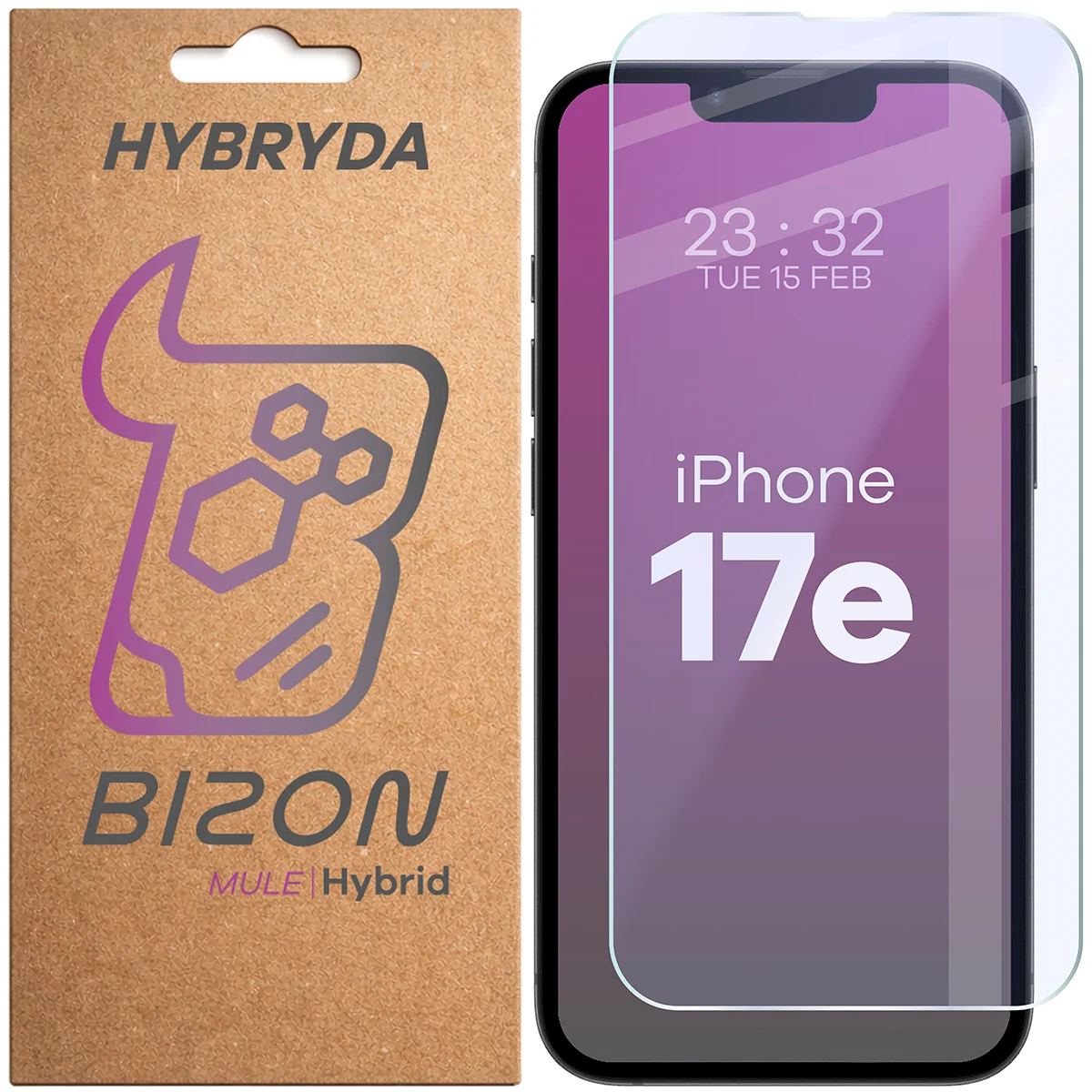 Szkło hybrydowe na ekran Bizon Hybrid Mule do Apple iPhone 17e