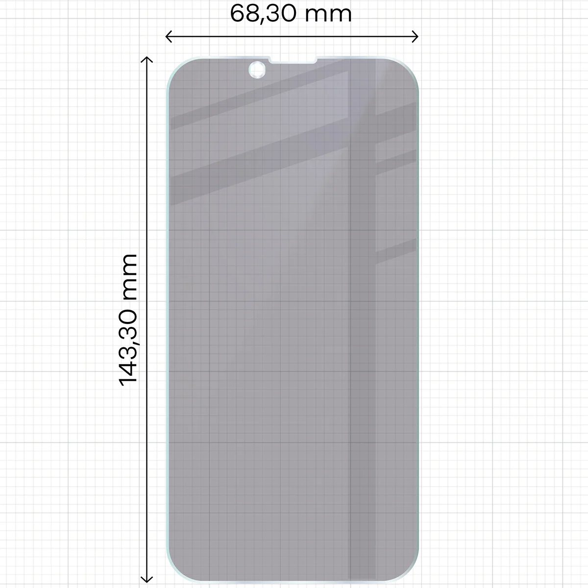 Wymiary szkła Bizon Hybrid Shadow do Apple iPhone 17e