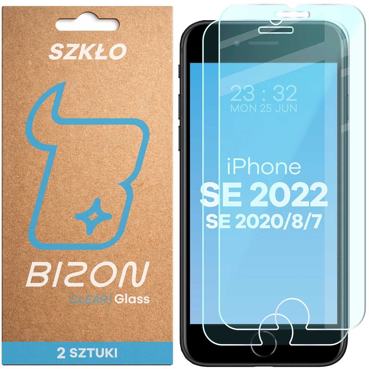 Szkło hartowane Bizon Glass Clear Duo do Apple iPhone SE 2022 / 2020 / 8 / 7