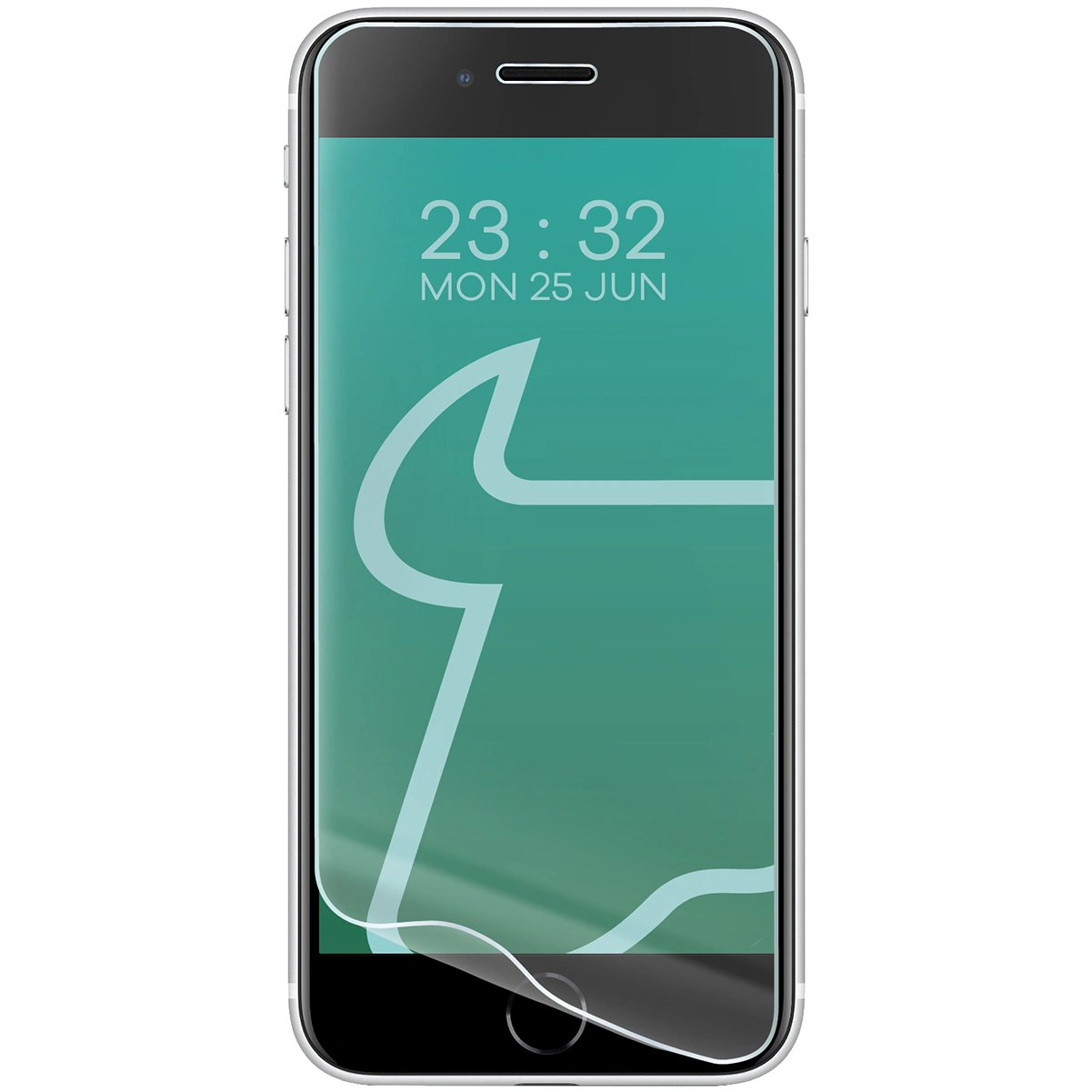 Hydrogel-Folie für Apple iPhone SE 2022 / 2020 / 8 / 7 neben dem Telefon