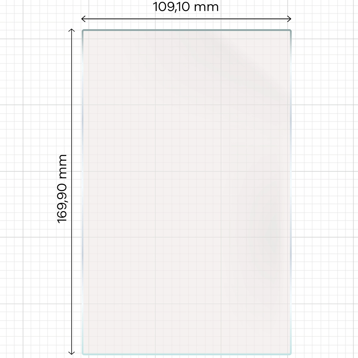 Miarka z wymiarami folii matowej Bizon Glass Tab Film Sun do ASUS ROG Xbox Ally