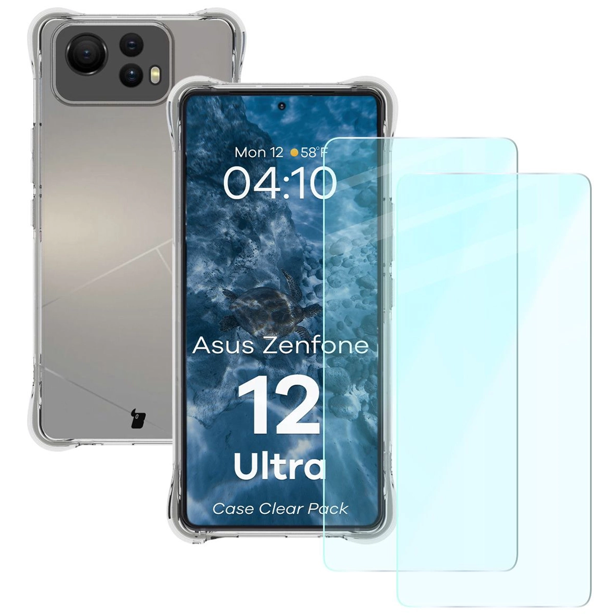 Bizon Case Salpa Hülle + gehärtetes Glas Bizon Glass Clear 2 - 2 Stück, Asus Zenfone 12 Ultra