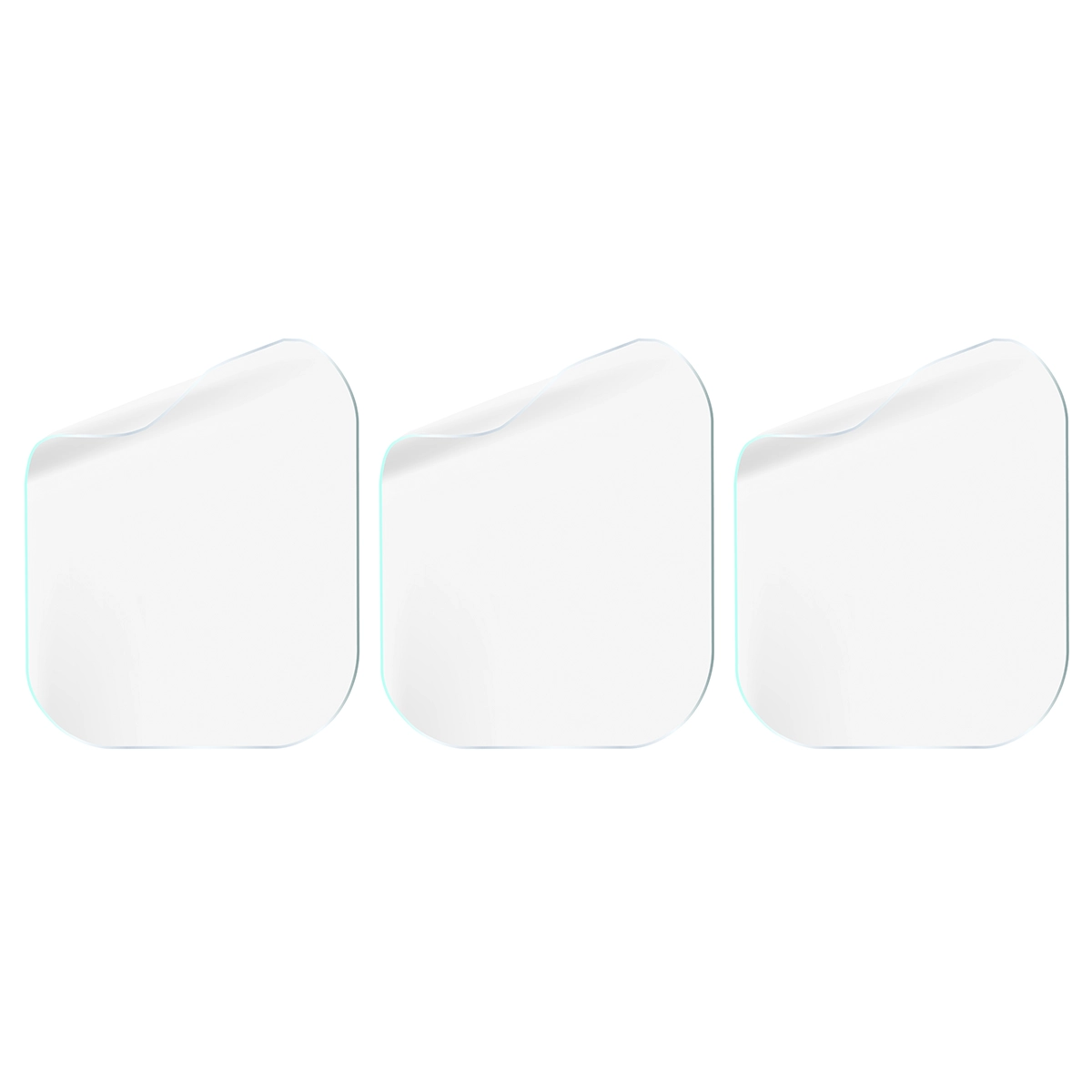 Three pieces of Bizon Watch Film HydroFlex hydrogel film