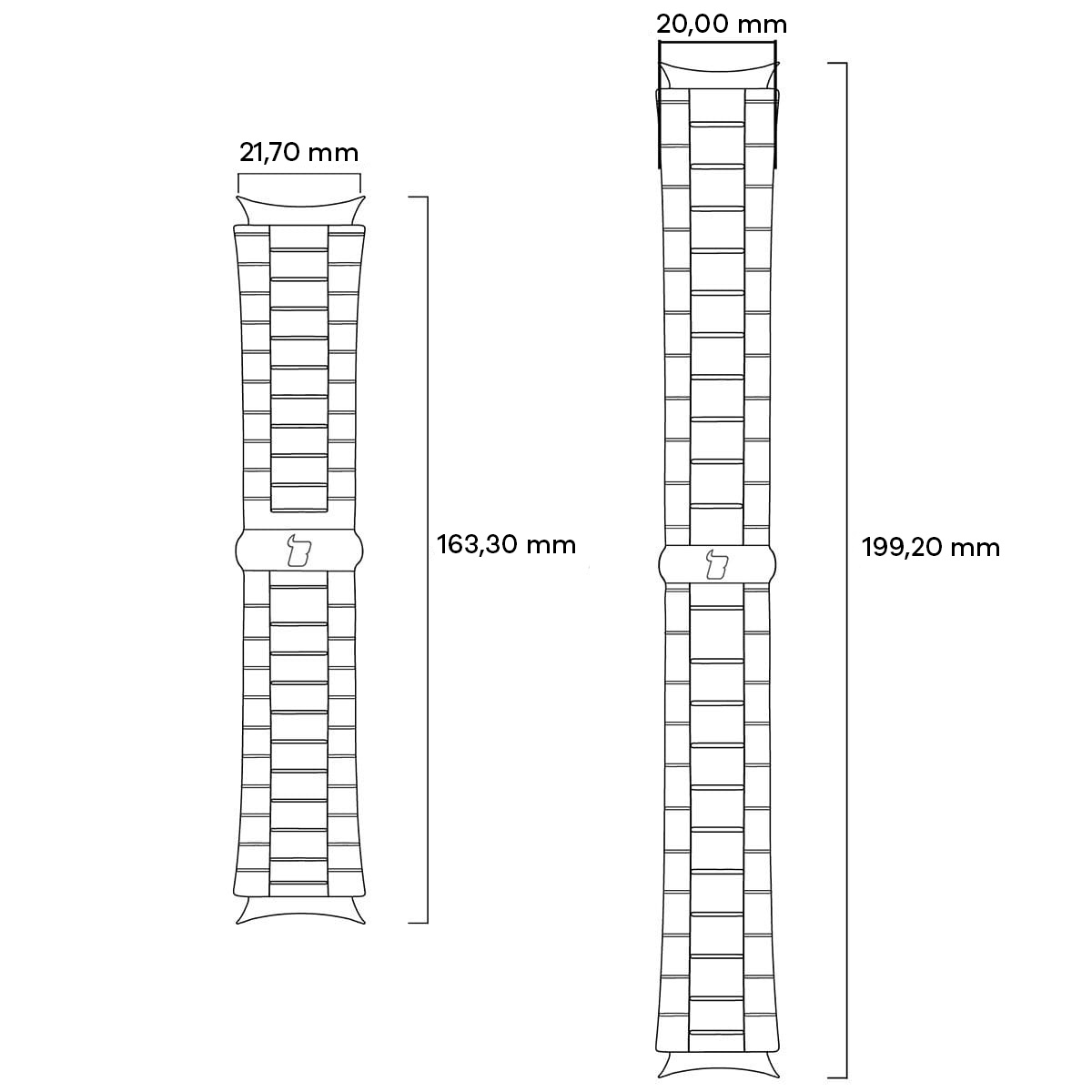 Illustrative graphic showing how to measure the strap
