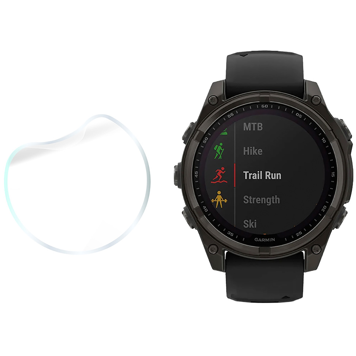 Bizon Glass Watch Hydrogel im Vergleich zur Garmin Fenix 8 Solar 47 mm