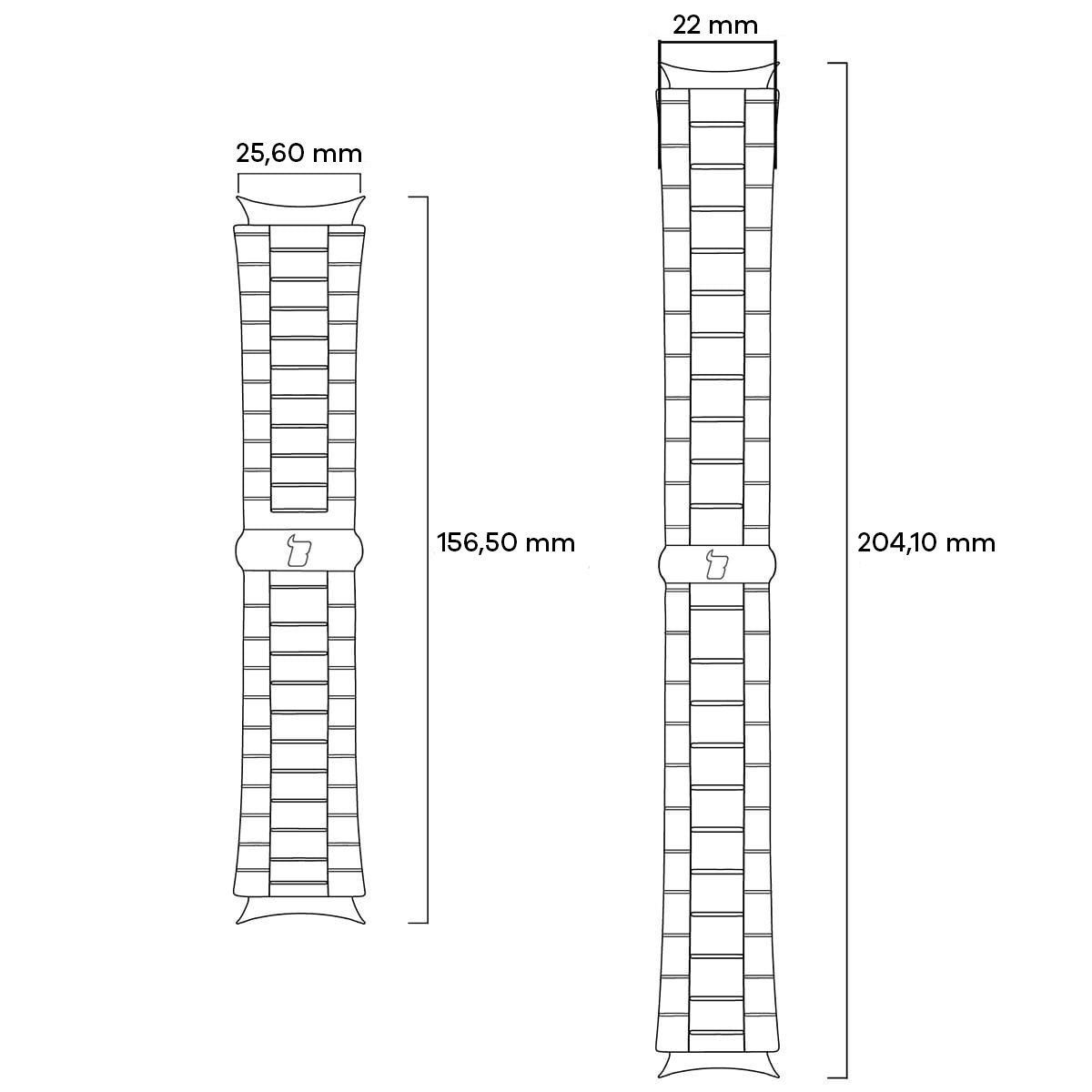 Illustrative graphic showing how to measure the strap