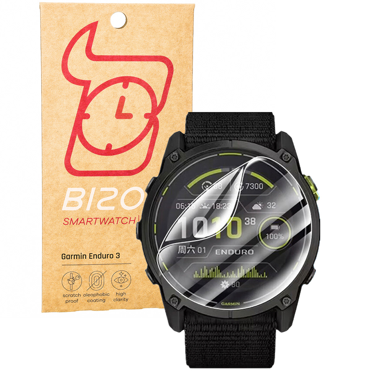 Folie hidrogel Bizon Glass Watch Hydrogel pentru Garmin Enduro 3