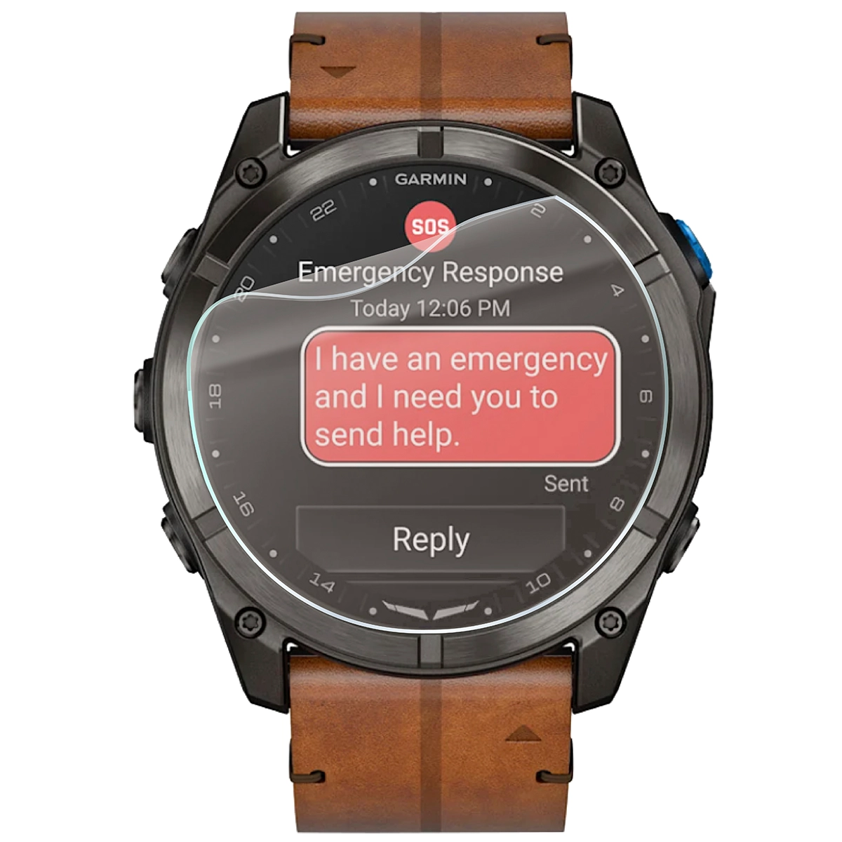 Smartwatch with the protective film Bizon Watch Film Matte Duo for Garmin D2 Mach 2 Pro