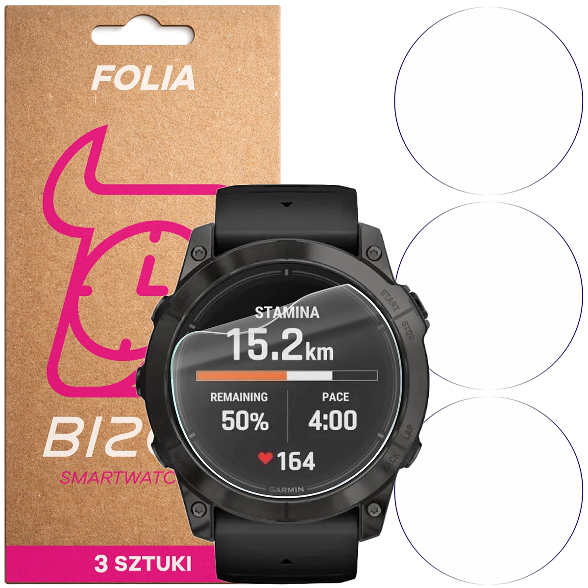 Folia hidrogel Bizon Watch Film HydroFlex pentru Garmin Epix Pro 2 gen. 47 mm