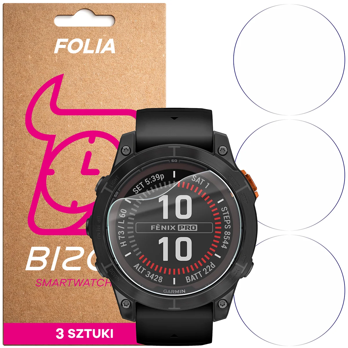 Folia hydrożelowa Bizon Watch Film HydroFlex dla  Garmin Fenix 7 Pro