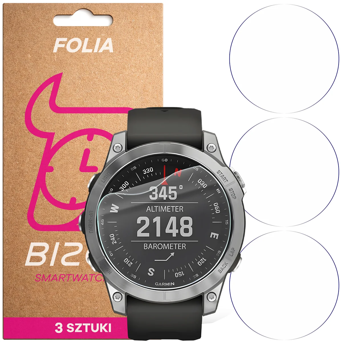Folia hydrożelowa Bizon Watch Film HydroFlex dla Garmin Fenix 7