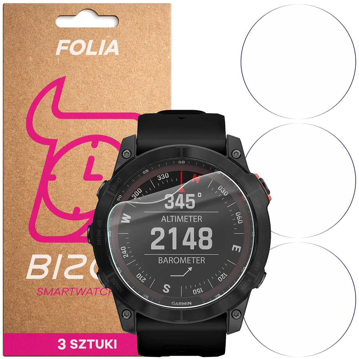 Folia hydrożelowa Bizon Watch Film HydroFlex dla Garmin Fenix 7X