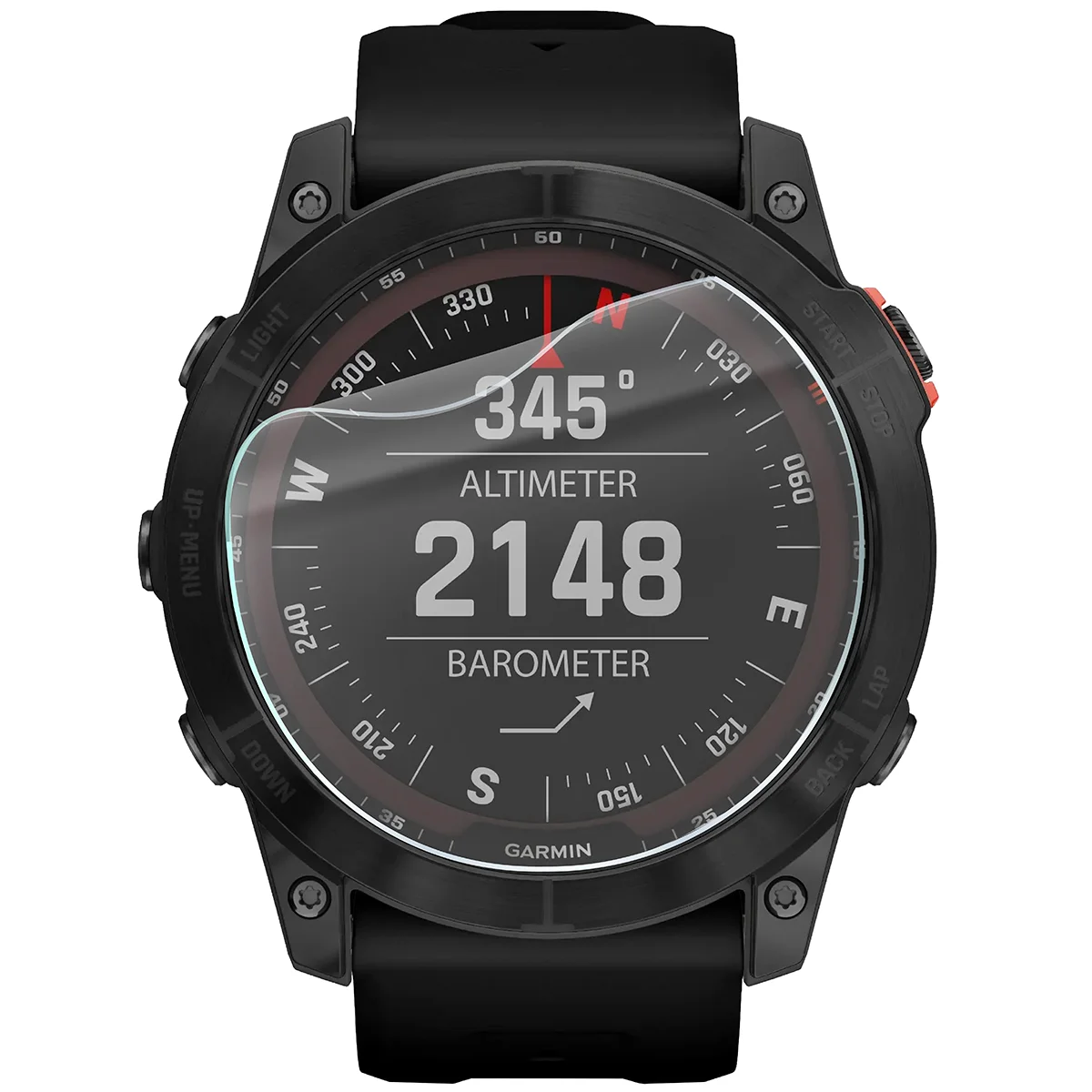 Bizon Watch Film HydroFlex for Garmin Fenix 7X on the watch