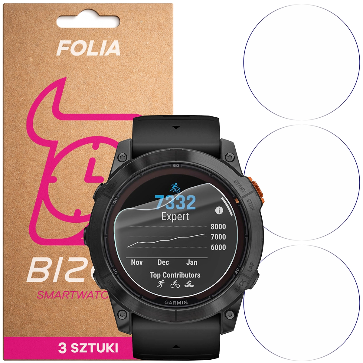 Folia hydrożelowa Bizon Watch Film HydroFlex dla Garmin Fenix 7X Pro