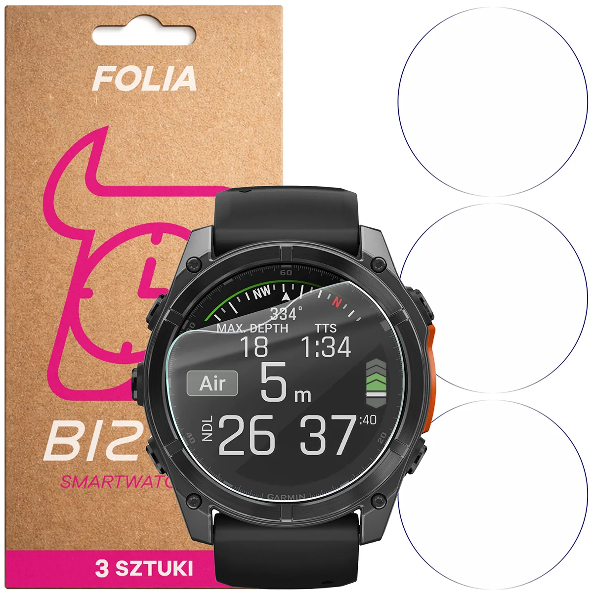Folia hydrożelowa Bizon Watch Film HydroFlex dla Garmin Fenix 8 AMOLED 51 mm