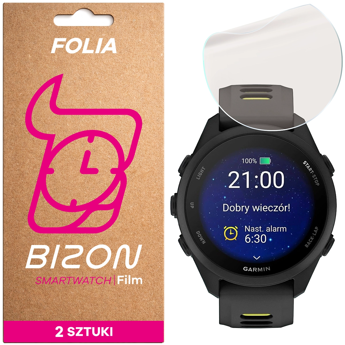 Folia matowa na ekran Bizon Watch Film Matte Duo do Garmin Forerunner 170, 2 sztuki