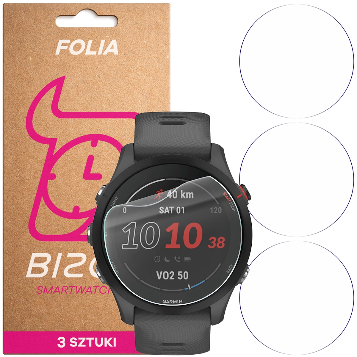 Folia hydrożelowa Bizon Watch Film HydroFlex dla Garmin Forerunner 255