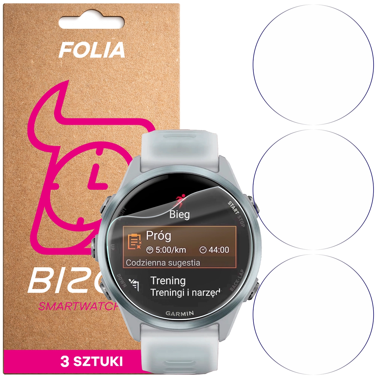 Folia hydrożelowa Bizon Watch Film HydroFlex dla Garmin Forerunner 570 42 mm