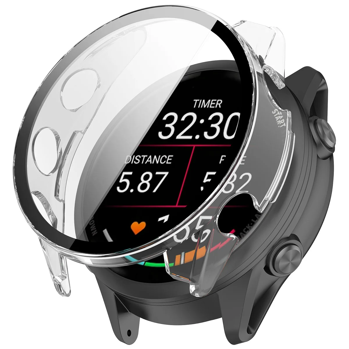 A Bizon Case Watch Adamo tok felhelyezésének vizualizációja a Garmin Forerunner 70 / 170 / 170 Music számára