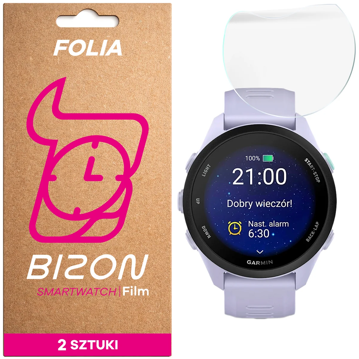 Folia hydrożelowa Bizon Watch Film Hydrogel Duo dla Garmin Forerunner 70 / 170 / 170 Music!
