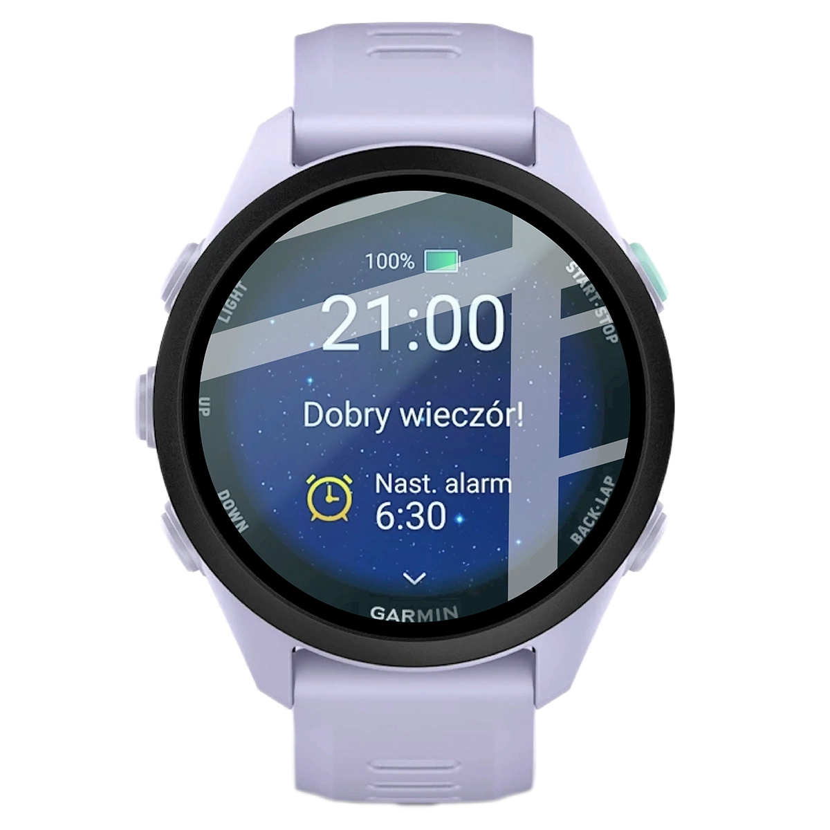 Szkło hybrydowe z czarną ramką idealnie dopasowane do Garmin Forerunner 70 / 170 / 170 Music