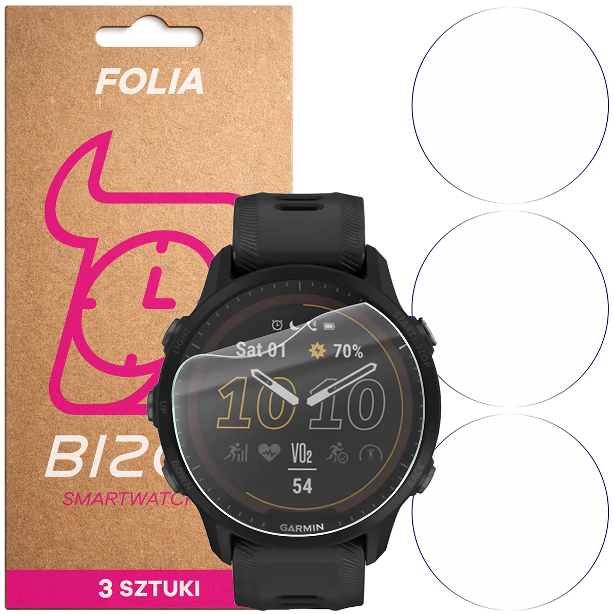 Folia hydrożelowa Bizon Watch Film HydroFlex dla Garmin Forerunner 955 Solar