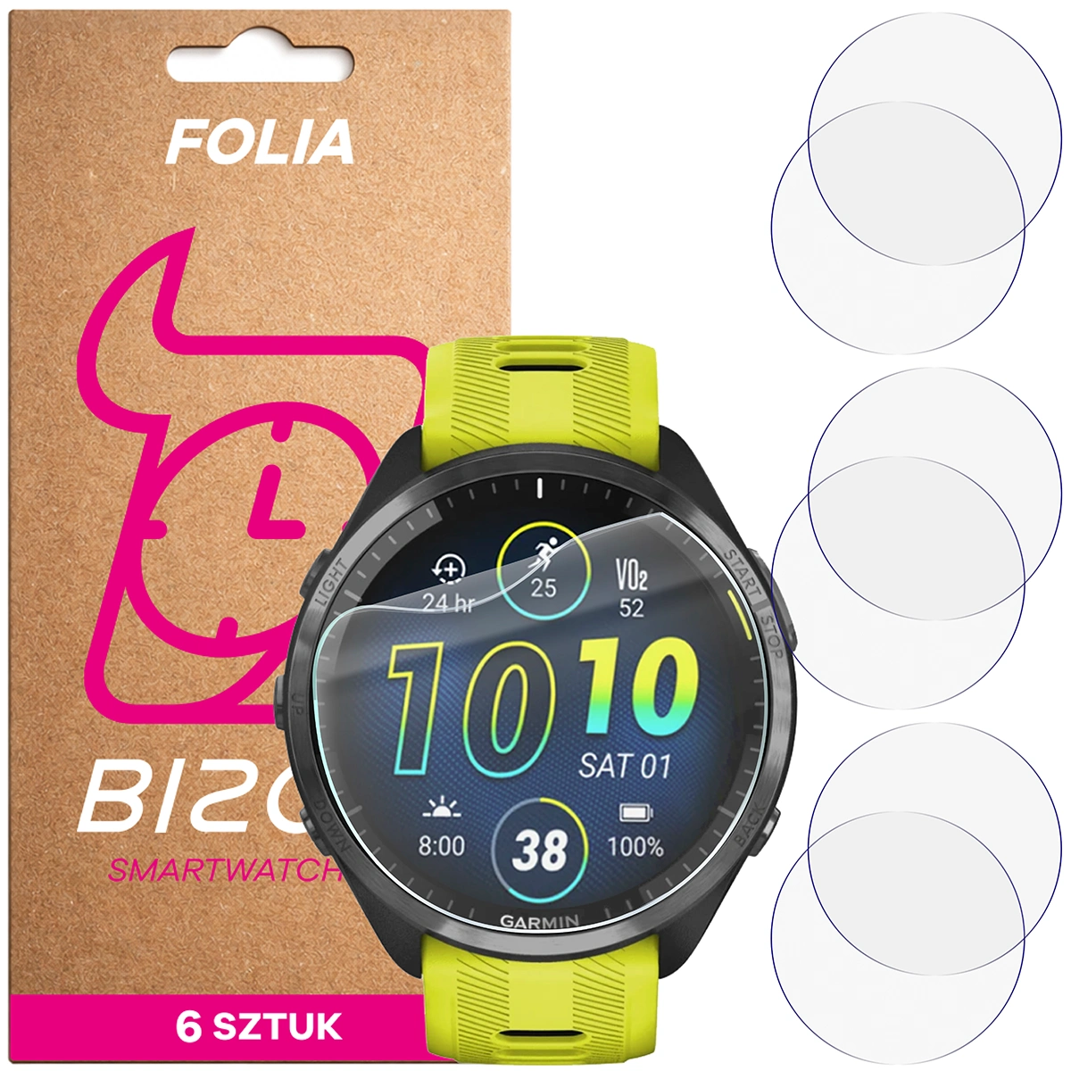 Fólia hidrogel Bizon Watch Film HydroFlex a Garmin Forerunner 965 számára