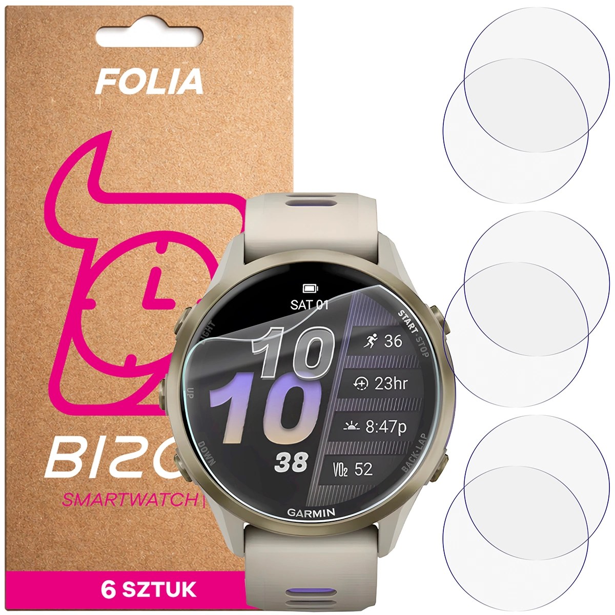 Bizon Watch Film HydroFlex hydrogel fólia a Garmin Forerunner 970 számára