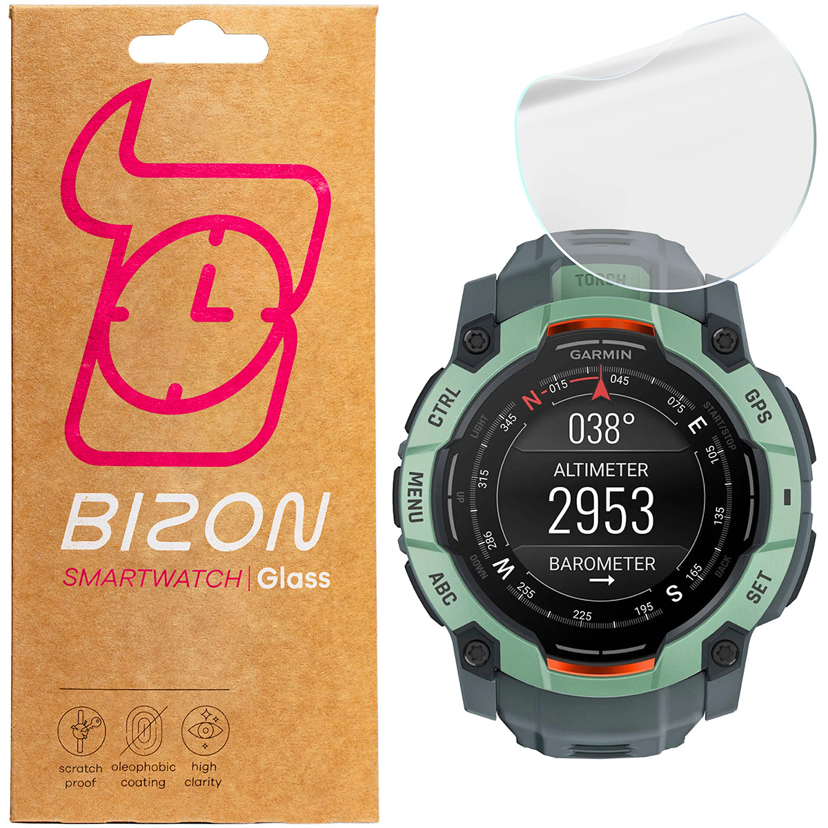 Hydrogel-Folie Bizon Glass Watch Hydrogel für Garmin Instinct 3 45 mm!