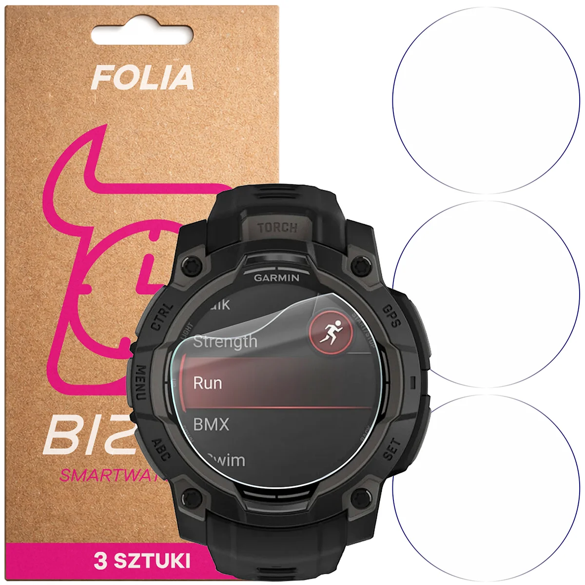 Folia hydrożelowa Bizon Watch Film HydroFlex dla Garmin Instinct 3 45 mm AMOLED