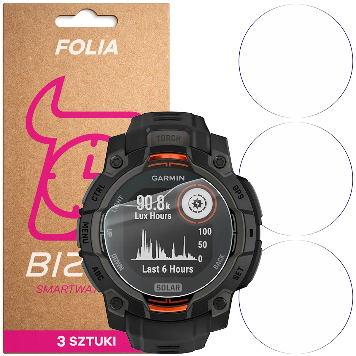 Folia hydrożelowa Bizon Watch Film HydroFlex dla Garmin Instinct 3 45 mm Solar
