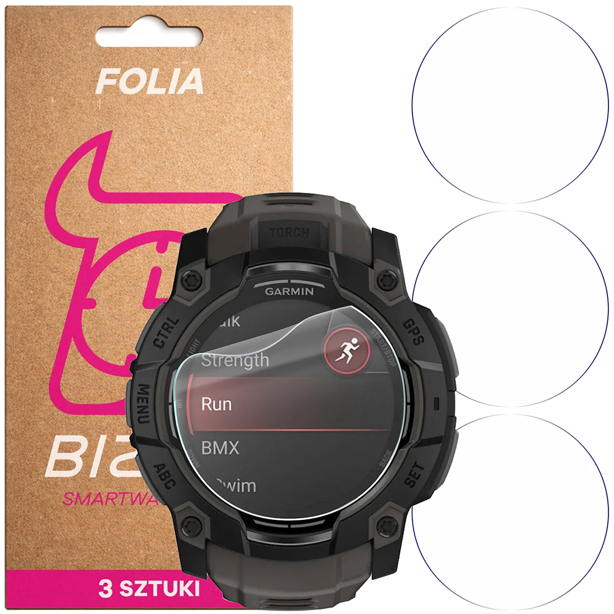 Folia hydrożelowa Bizon Watch Film HydroFlex dla Garmin Instinct 3 50 mm AMOLED