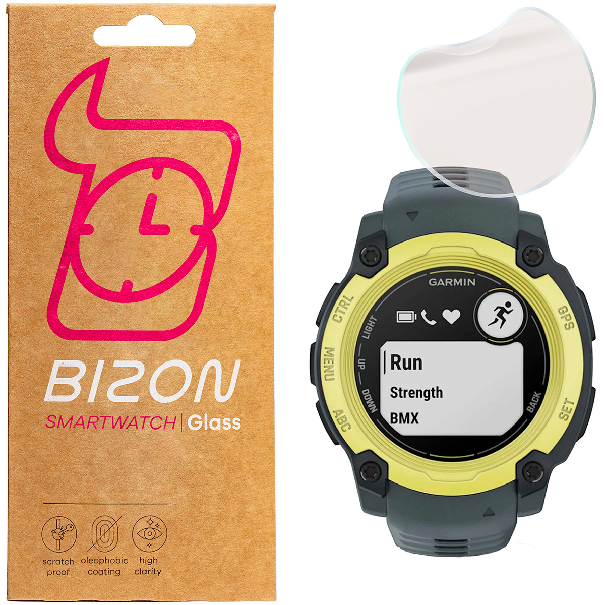 Folia matowa na ekran Bizon Glass Watch Film Sun do Garmin Instinct E 40 mm, 2 sztuki