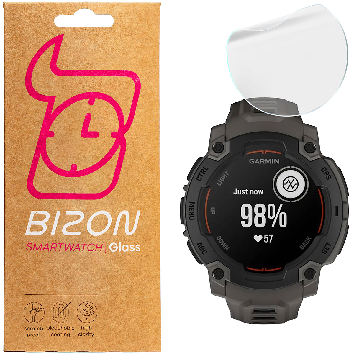 Hydrogel-Folie Bizon Glass Watch Hydrogel für Garmin Instinct E 45 mm!